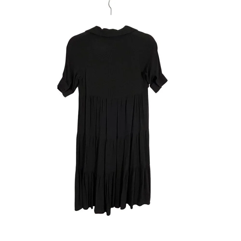 Neutral Mini Dress M Black Minimalist Retro Western Capsule Skater Grunge Office